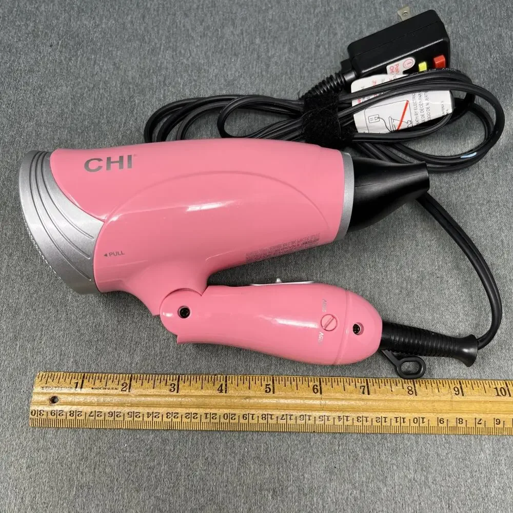 CHI Pineapple Crush Travel Hair Dryer 1400W Matching Print Carrying Case Pink